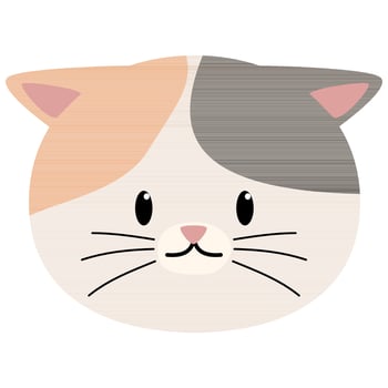 cat sit cute black and orange partial vector