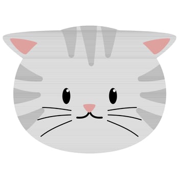 cat head cute gray vector