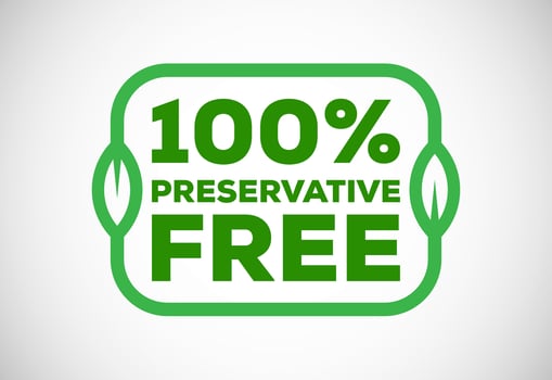 Preservatives free natural organic food package label. No additives, no preservatives. natural food. Vector illustration