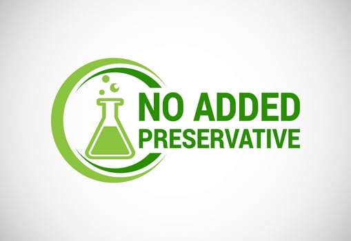 Preservatives free natural organic food package label. No additives, no preservatives. natural food. Vector illustration