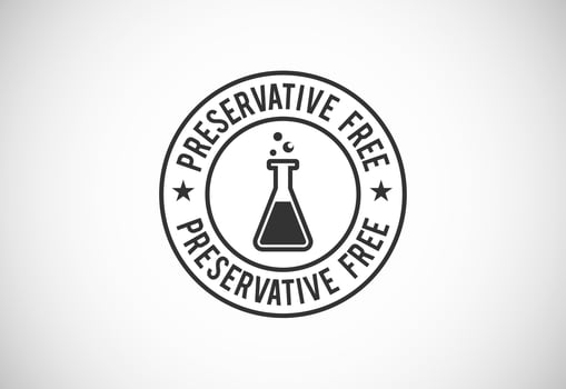 Preservatives free natural organic food package label. No additives, no preservatives. natural food. Vector illustration