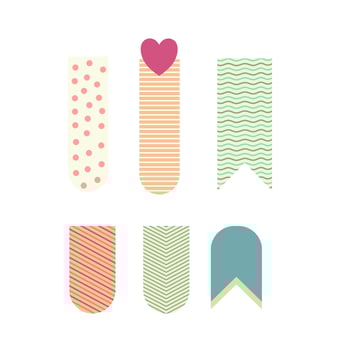 Set Of Cute Bookmark Sticker vector