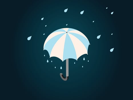 Umbrella with Rain Drops vector