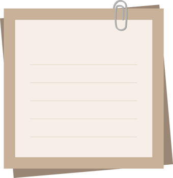 brown sticky note with paper clip png