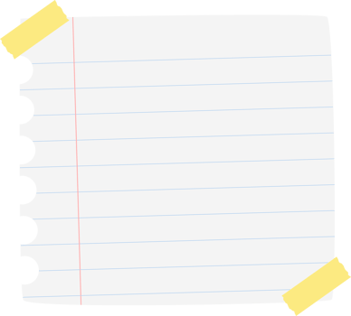 white sticky note with yellow washi tape png