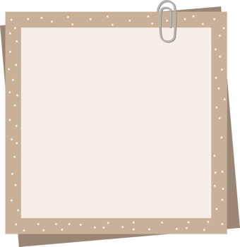 brown sticky note with paper clip png