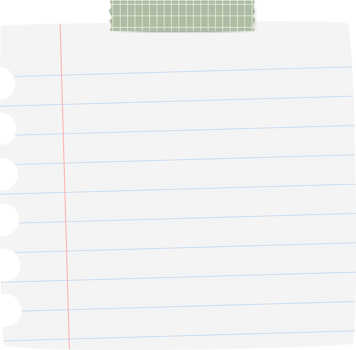 white sticky note with green washi tape png