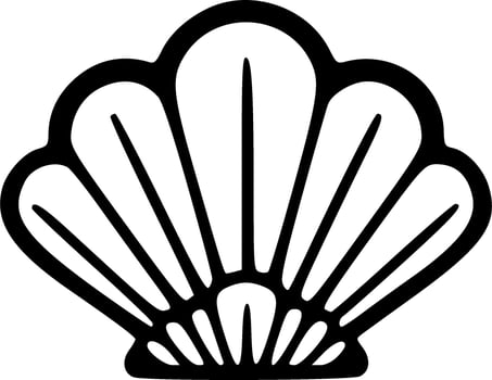 Sea shell black outlines vector illustration