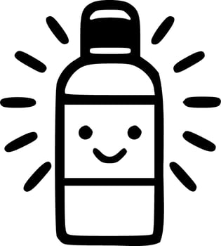 Sunscreen bottle black outlines vector illustration