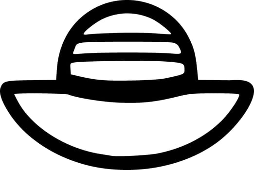 Beach hat black outlines vector illustration