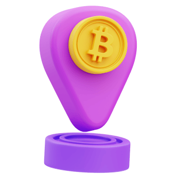 Location Cryptocurrency 3D Illustration png
