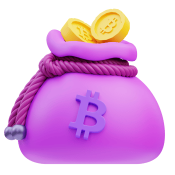 Bag Bitcoin Cryptocurrency 3D Illustration png