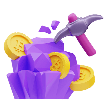 Mining bitcoin Cryptocurrency 3D Illustration png
