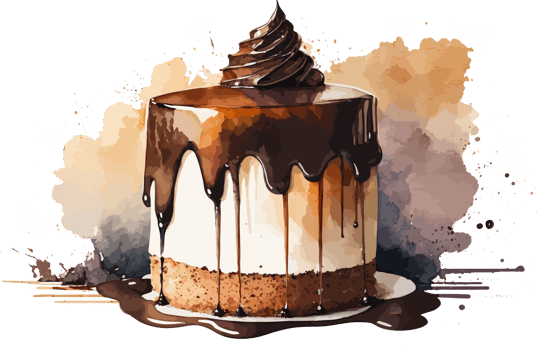 Watercolor Cake , illustration, Cute Design png