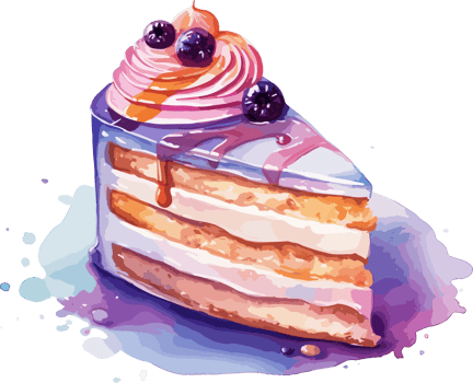 Watercolor Cake , illustration, Cute Design, png