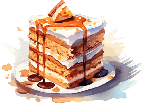Watercolor Cake , illustration, Cute Design, png