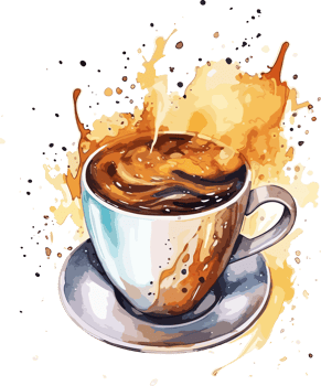 Watercolor Coffee, Png, Tshirt, AI Generative png