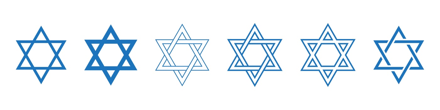Star of David symbol. Jewish Israeli religious symbol. Judaism sign. Vector illustration