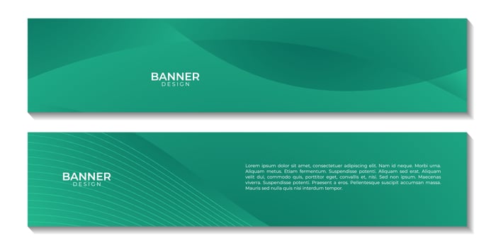 set of banners abstract green background with waves for business vector