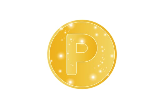 letter P gold stylish logo design template vector