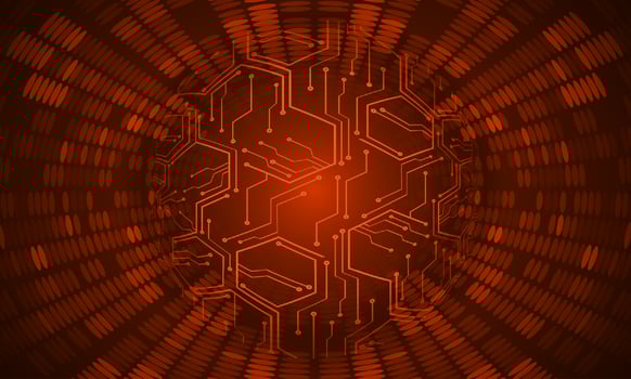 Modern Holographic Globe on Technology Background vector