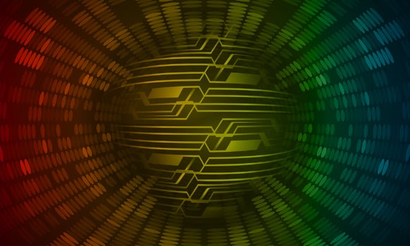 Modern Holographic Globe on Technology Background vector