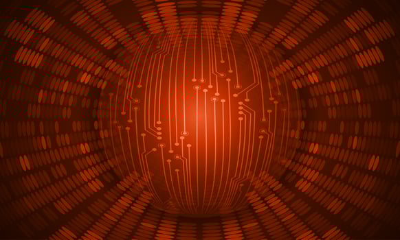 Modern Holographic Globe on Technology Background vector