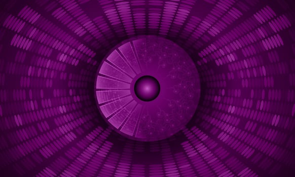 Modern Holographic Eye on Technology Background vector