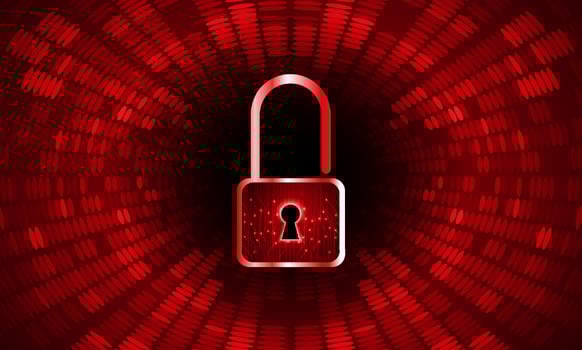Modern Cybersecurity Technology Background with padlock vector