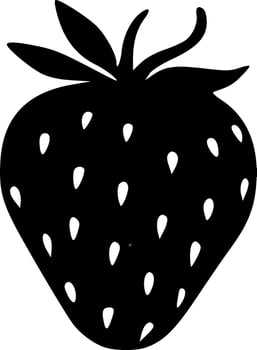 Strawberry black silhouette vector illustration