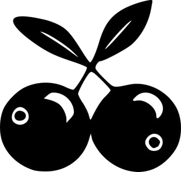 Blueberries black silhouette vector illustration
