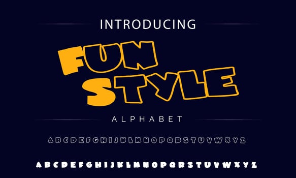 Colorful stylized font and alphabet vector