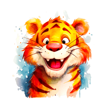 Watercolor Smiling Animals, watercolor splash Funny Animal png