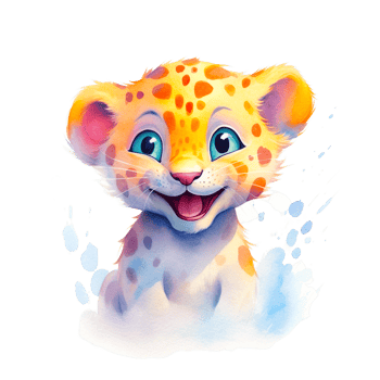 Watercolor Smiling Animals, watercolor splash Funny Animal png