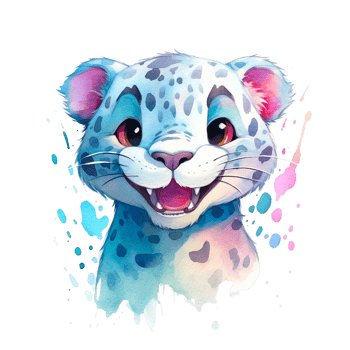 Watercolor Smiling Animals, watercolor splash Funny Animal png