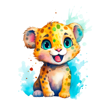 Watercolor Smiling Animals, watercolor splash Funny Animal png