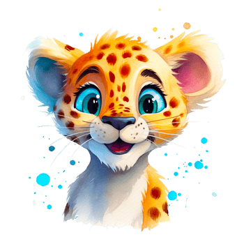 Watercolor Smiling Animals, watercolor splash Funny Animal png