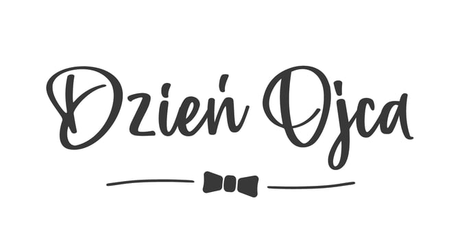 Father's Day Lettering in Polish And Bow Tie vector