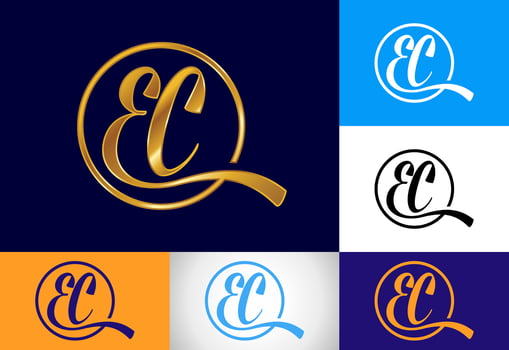 Initial Letter E C Logo Design Vector Template. Graphic Alphabet Symbol For Corporate Business Identity