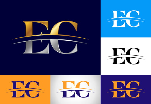 Initial Letter E C Logo Design Vector Template. Graphic Alphabet Symbol For Corporate Business Identity