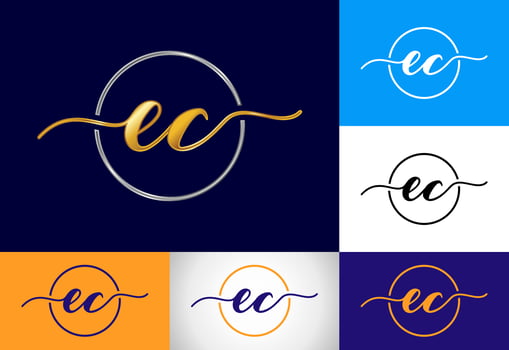 Initial Letter E C Logo Design Vector Template. Graphic Alphabet Symbol For Corporate Business Identity