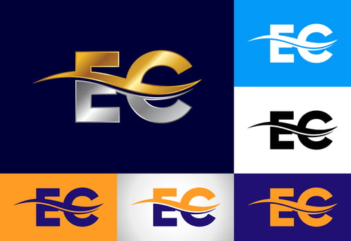 Initial Letter E C Logo Design Vector Template. Graphic Alphabet Symbol For Corporate Business Identity