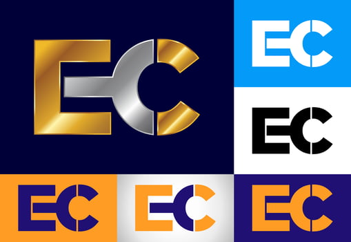 Initial Letter E C Logo Design Vector Template. Graphic Alphabet Symbol For Corporate Business Identity