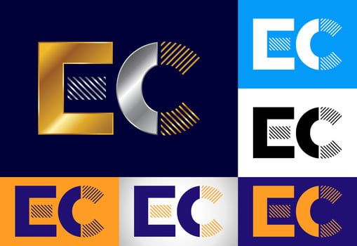 Initial Letter E C Logo Design Vector Template. Graphic Alphabet Symbol For Corporate Business Identity