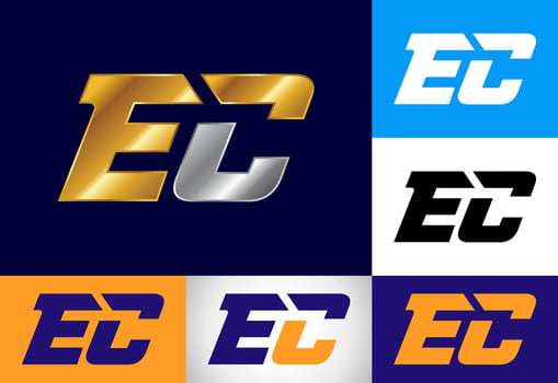 Initial Letter E C Logo Design Vector Template. Graphic Alphabet Symbol For Corporate Business Identity