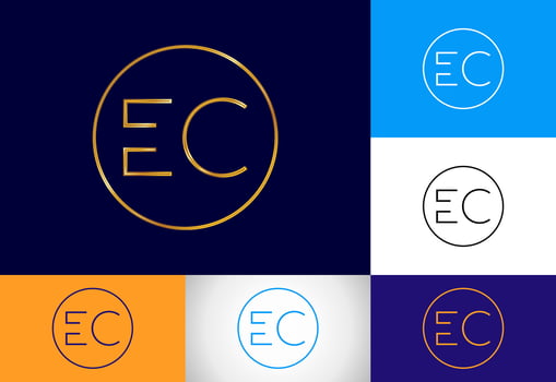 Initial Letter E C Logo Design Vector Template. Graphic Alphabet Symbol For Corporate Business Identity