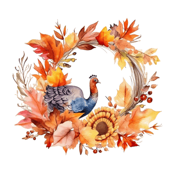 Watercolor Thanksgiving Day Natural Background. Illustration png