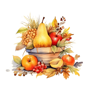 Watercolor Thanksgiving Day Natural Background. Illustration png