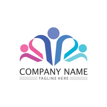 people logo design.fun people,healthy people,sport,community people symbol vector illustration