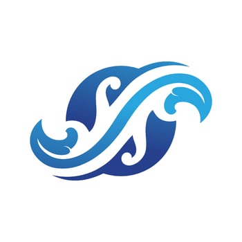 water splash blue color circle template on black  background vector